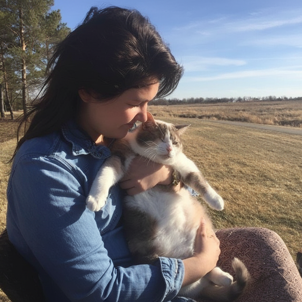 Dr. Asiniwasis with her cat