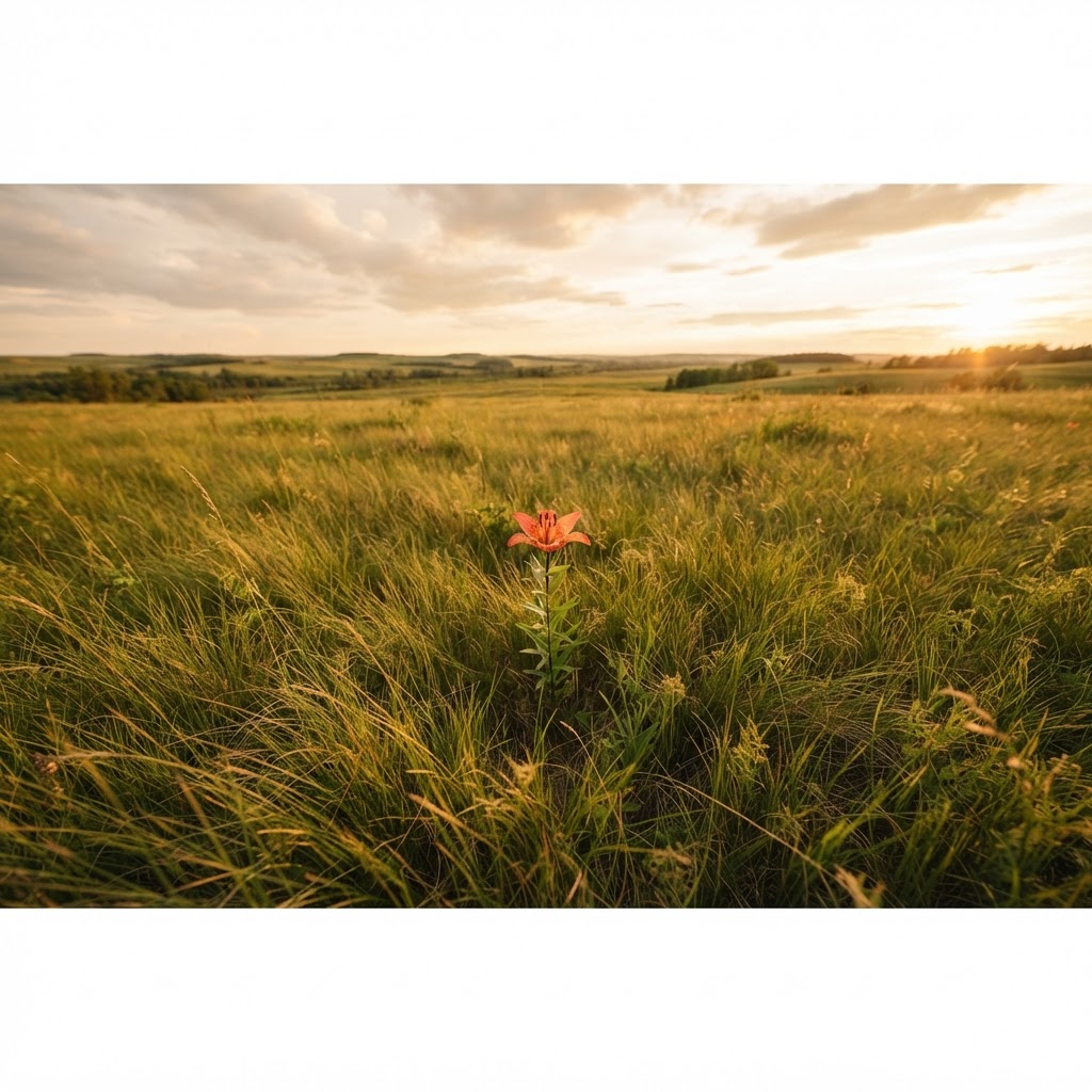 Western Red Lily in Saskatchewan prairie