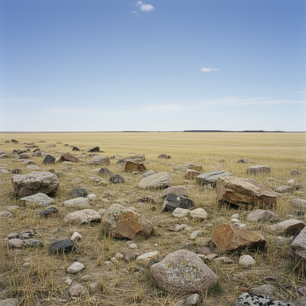 Stones in a Saskatchewan prairie field