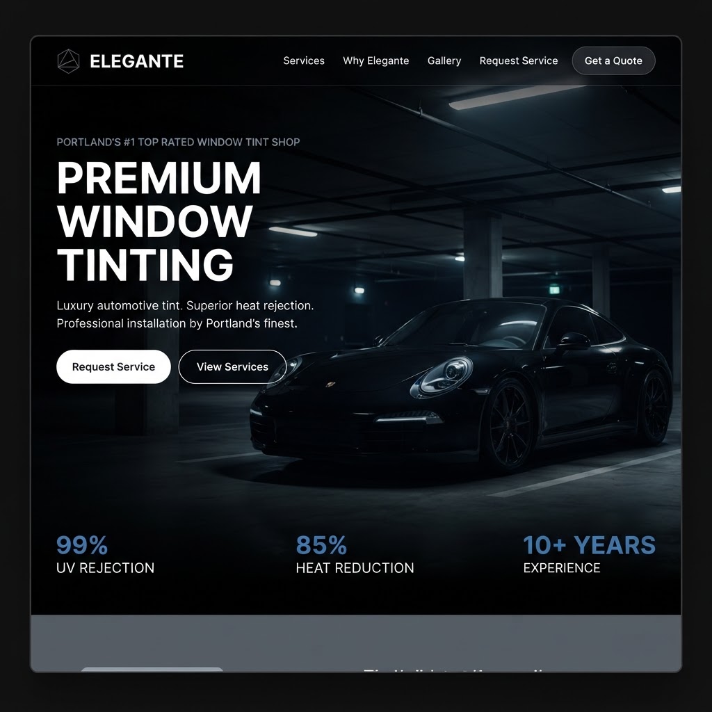 Premium window tint business website designed by ProBuild Marketing