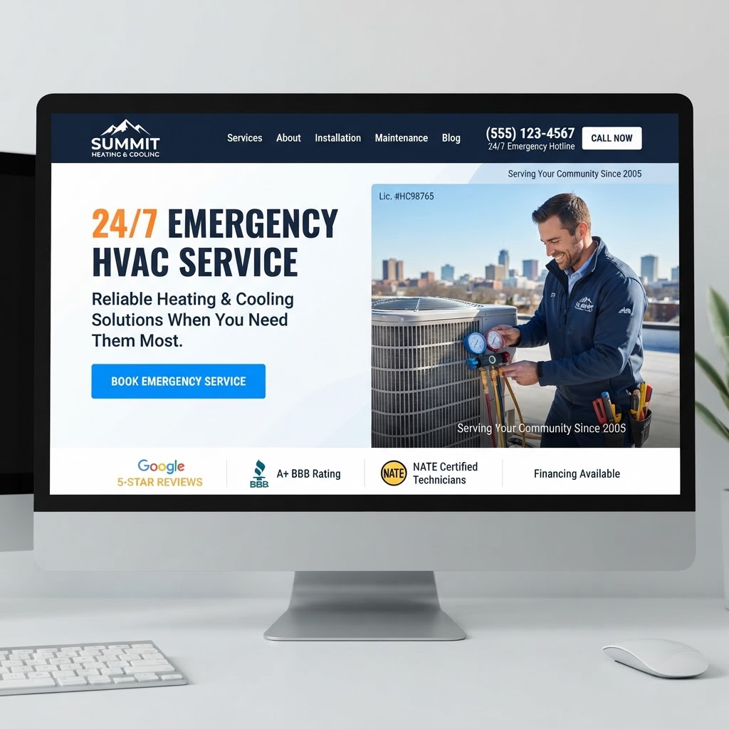 Premium SEO-optimized HVAC contractor website designed by ProBuild Marketing