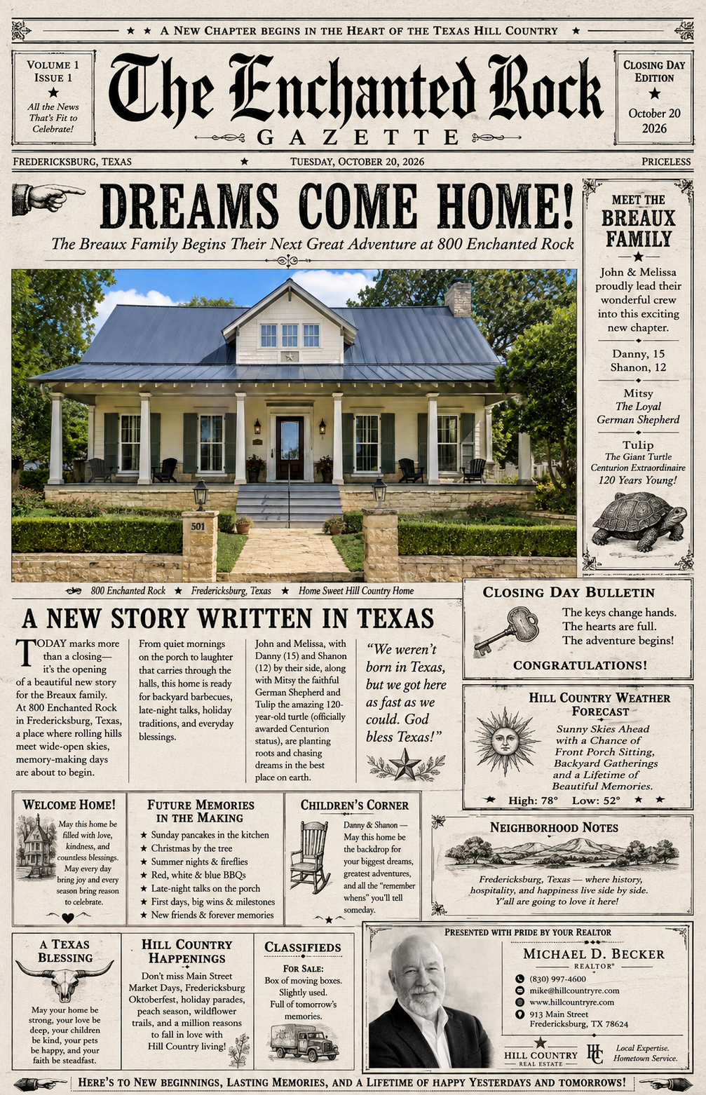 Closing Chronicle newspaper design example