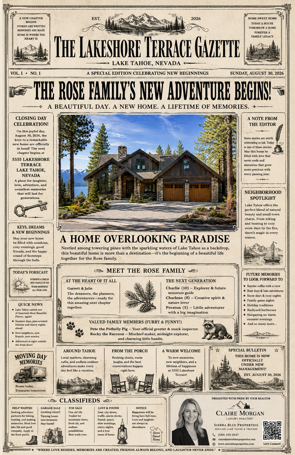 Closing Chronicle newspaper design example