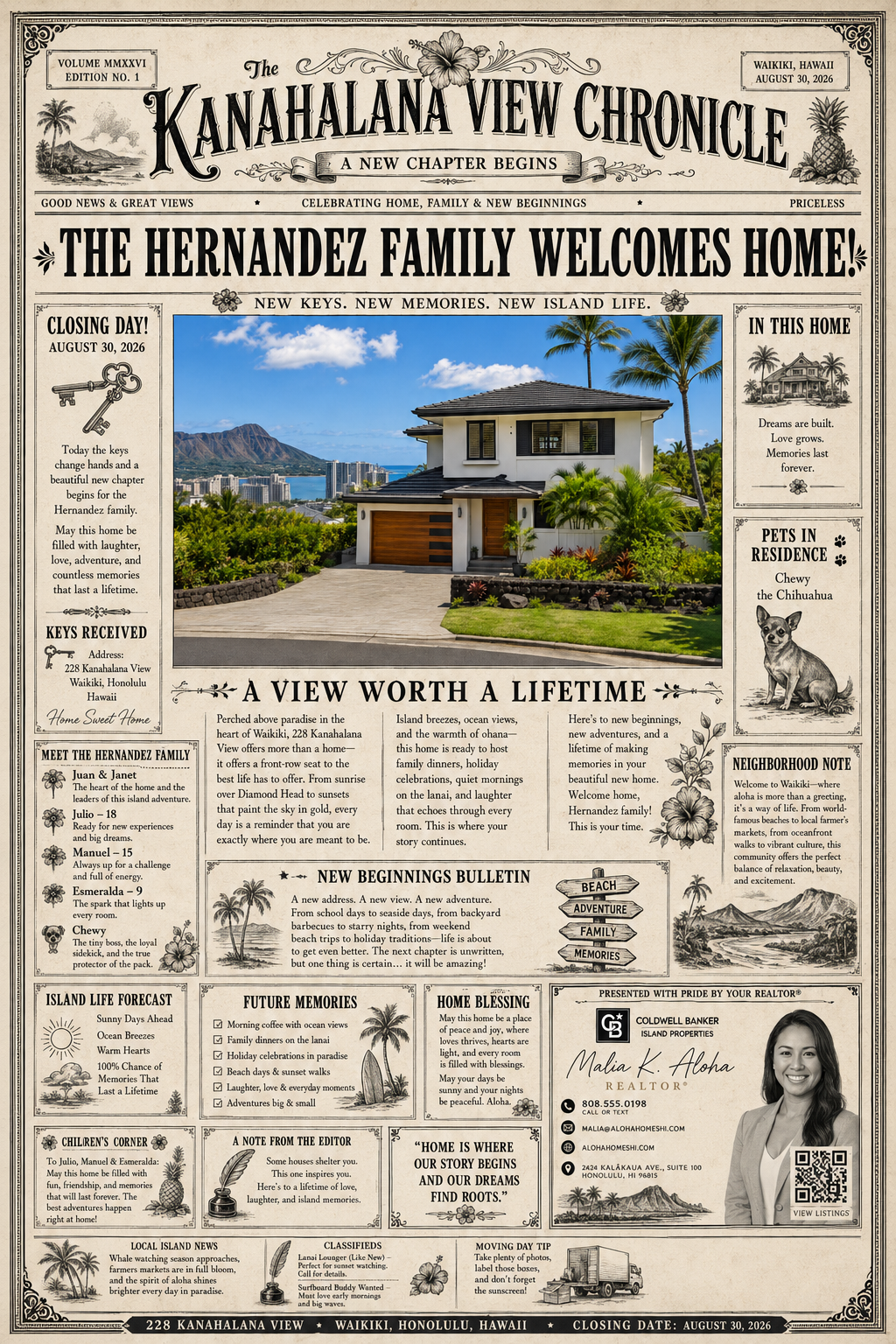Closing Chronicle newspaper design example
