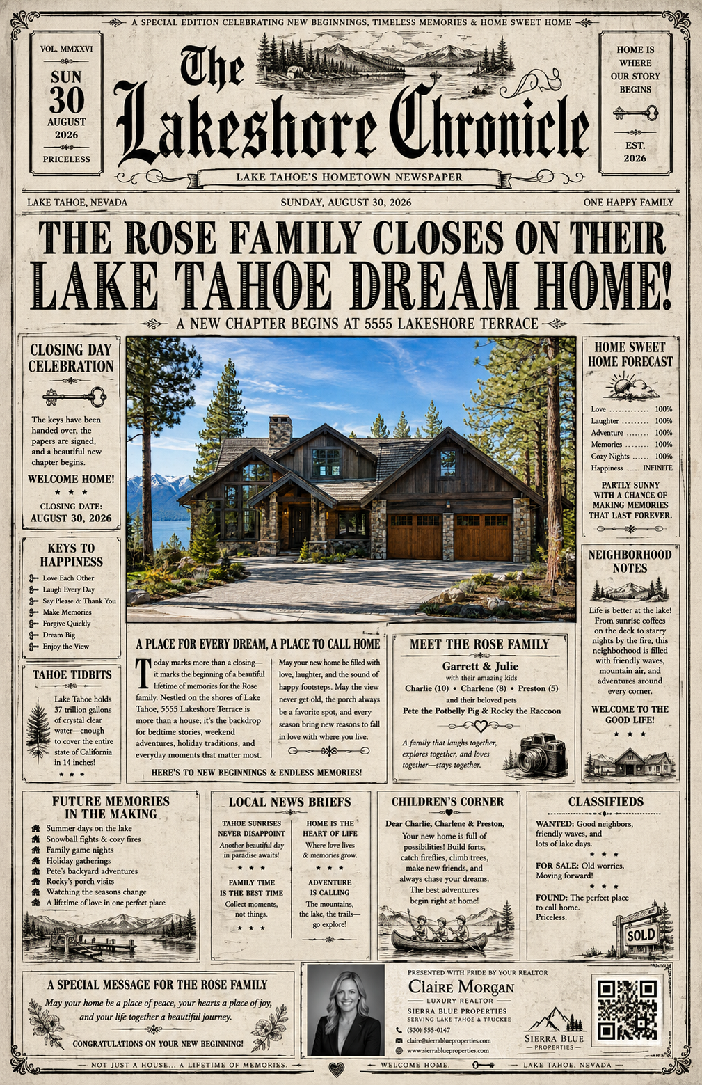 Closing Chronicle newspaper design example