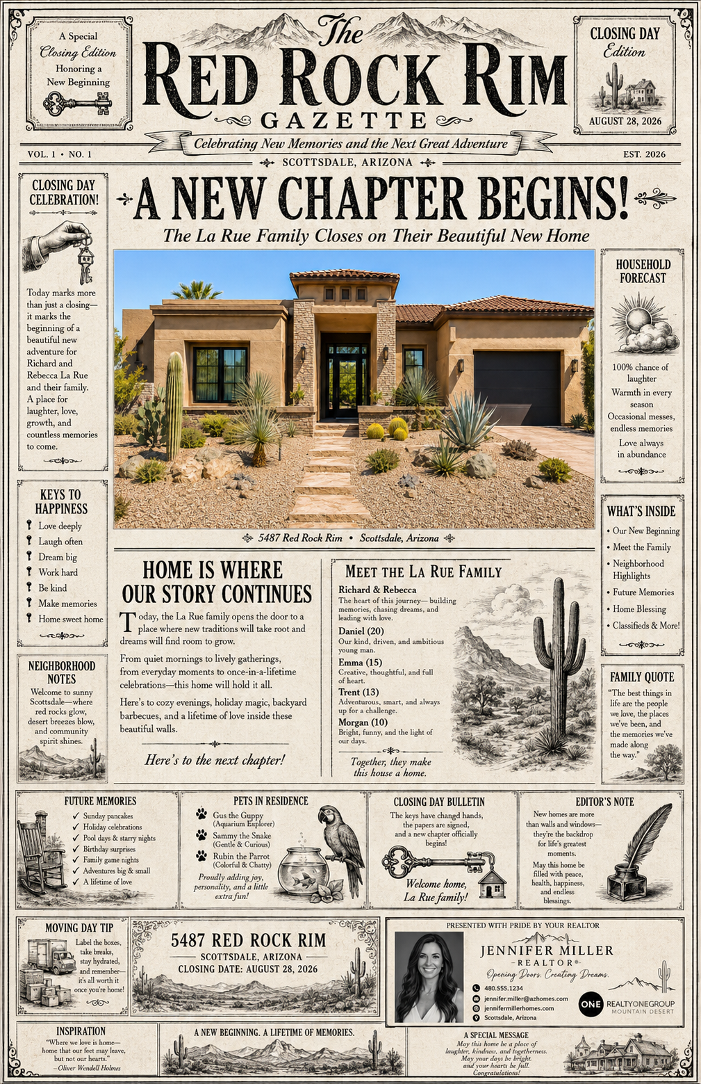 Closing Chronicle newspaper design example
