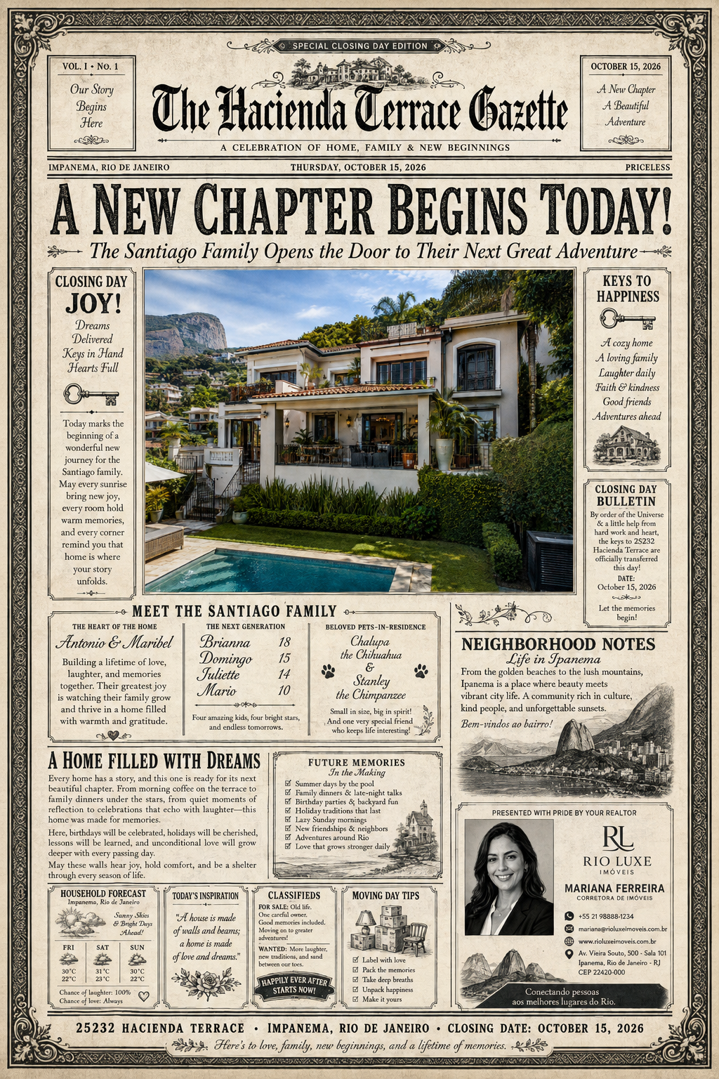 Closing Chronicle newspaper design example