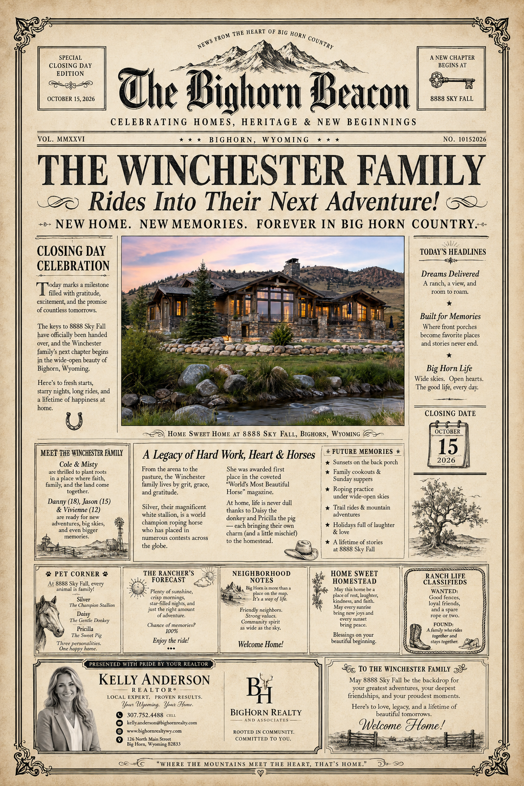 Closing Chronicle newspaper design example