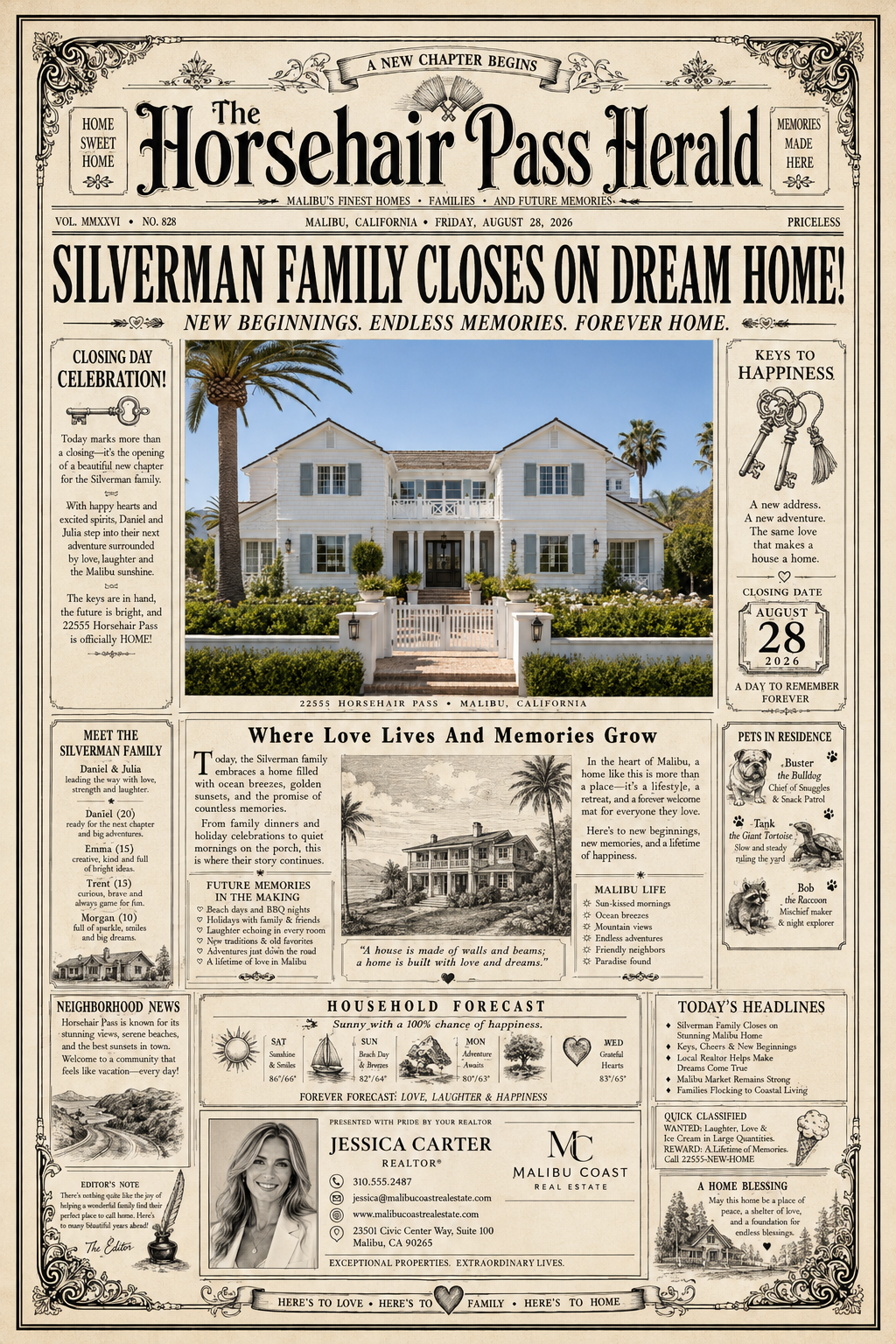 Closing Chronicle newspaper design example