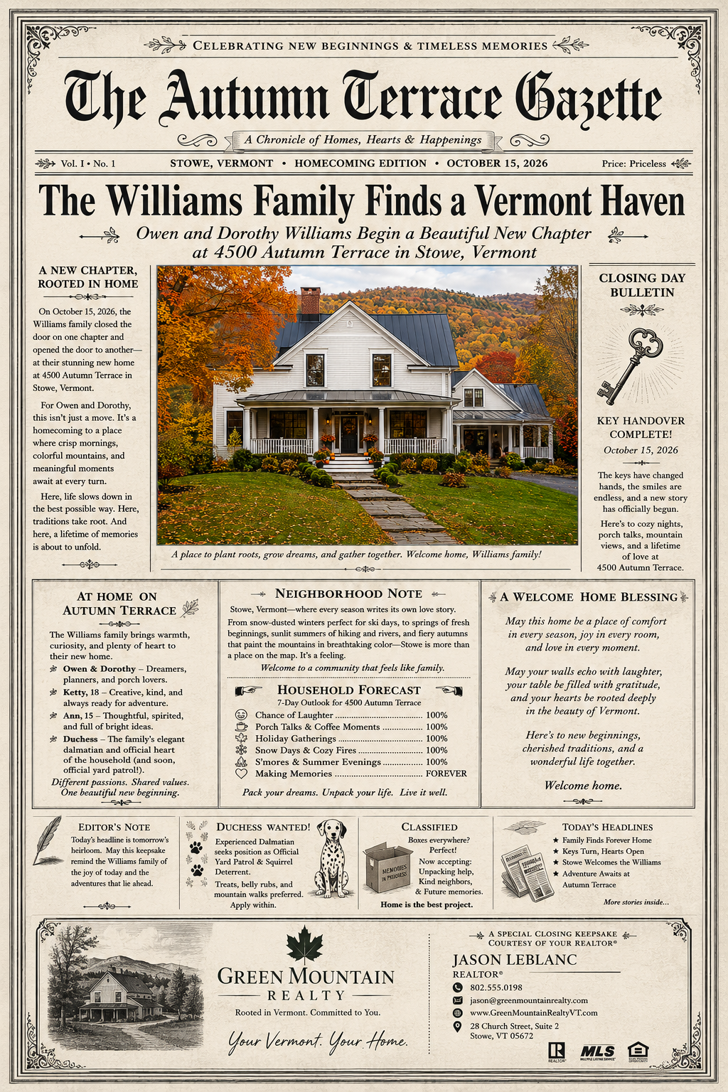 Closing Chronicle newspaper design example