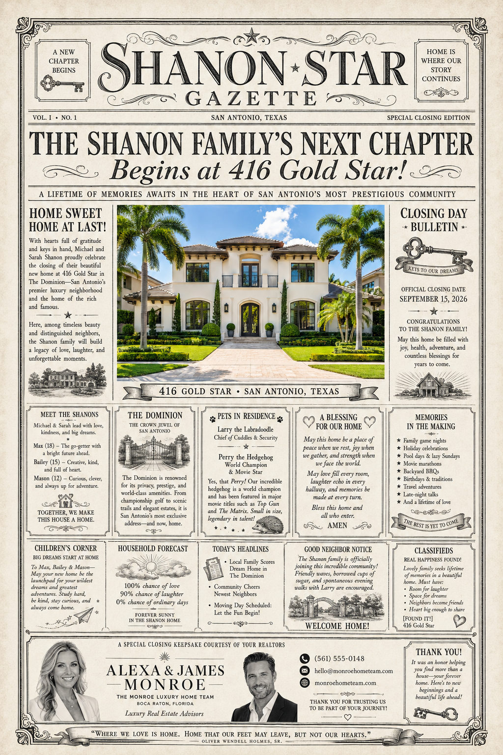 Closing Chronicle newspaper design example