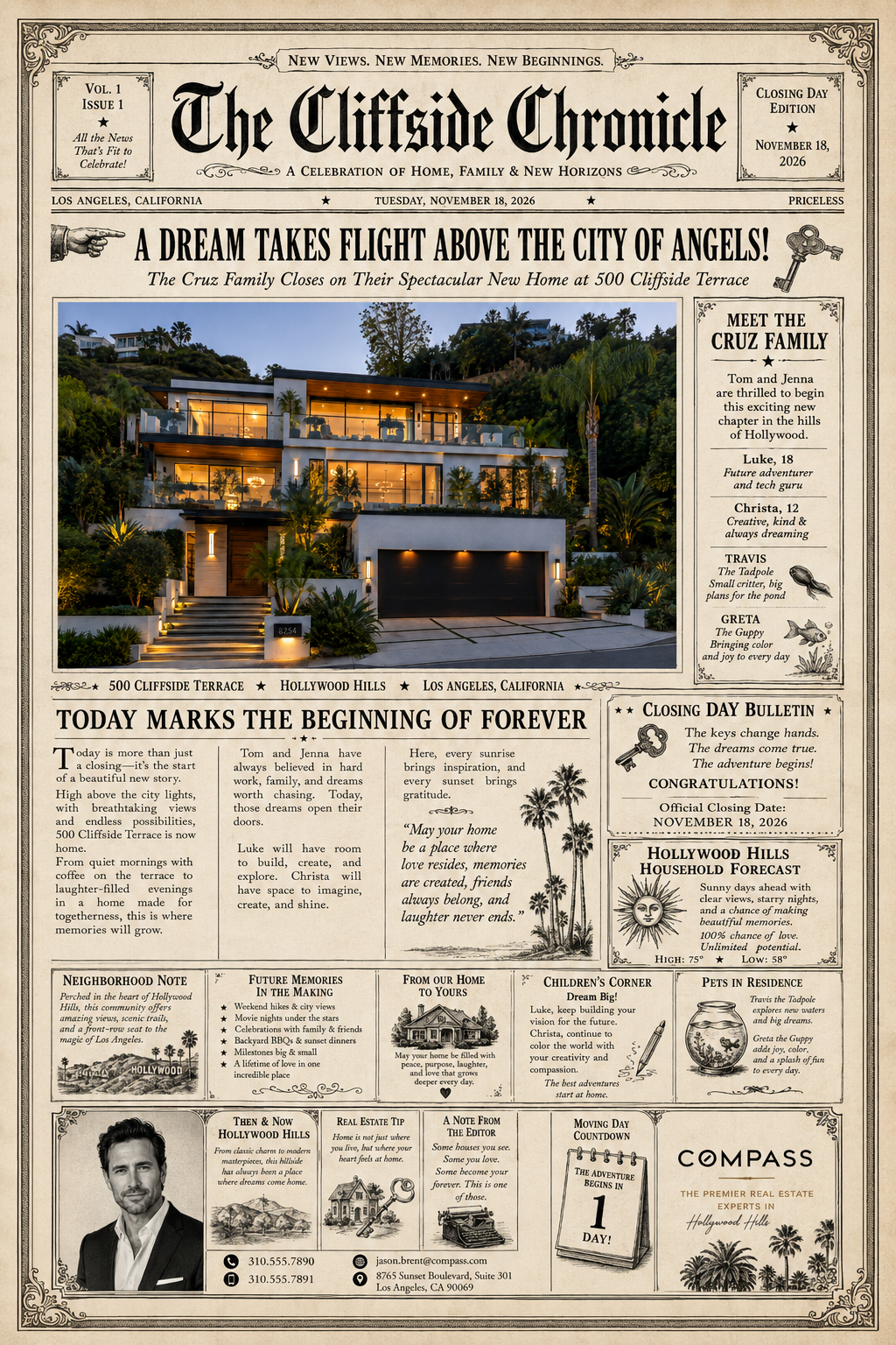 Closing Chronicle newspaper design example