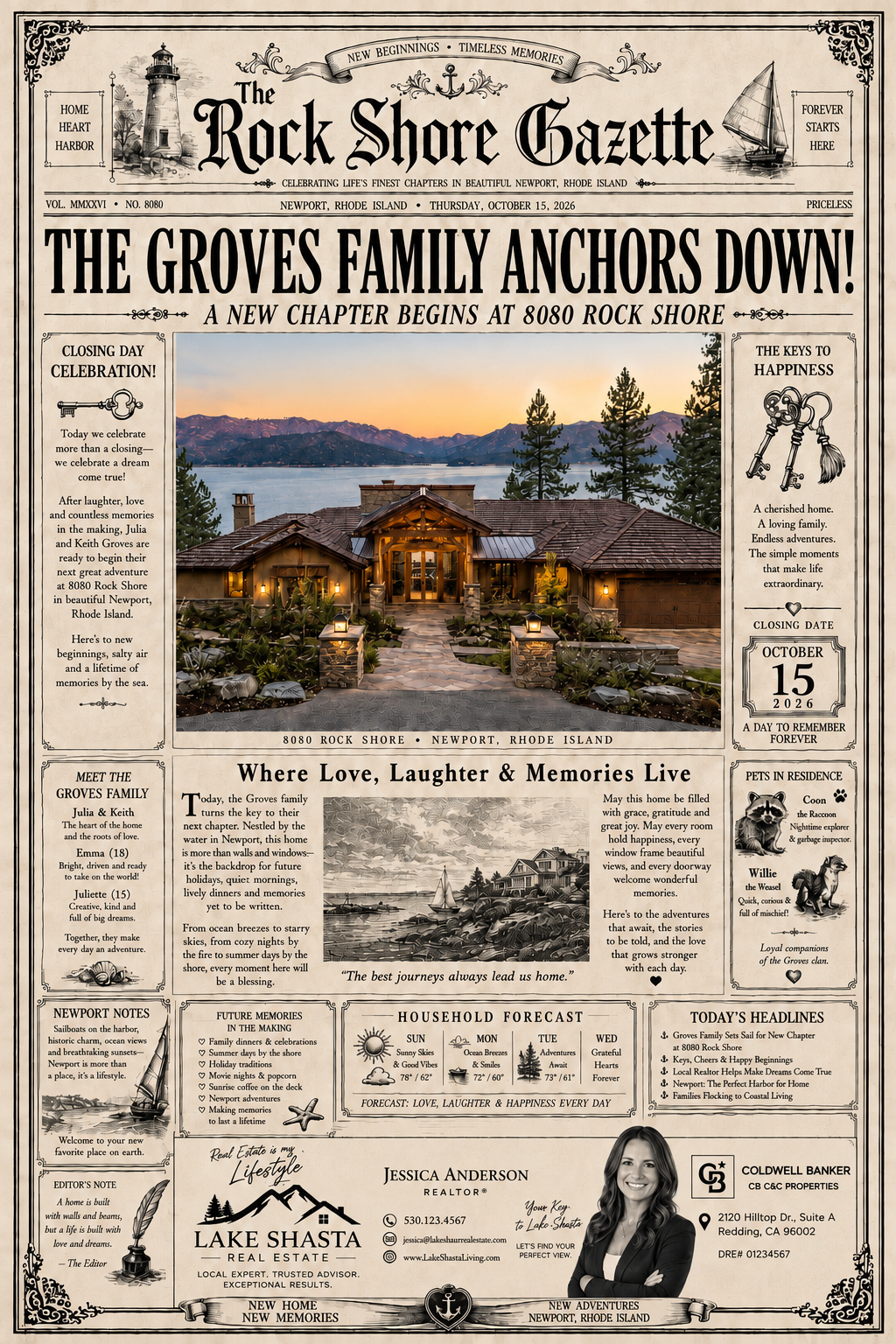 Closing Chronicle newspaper design example