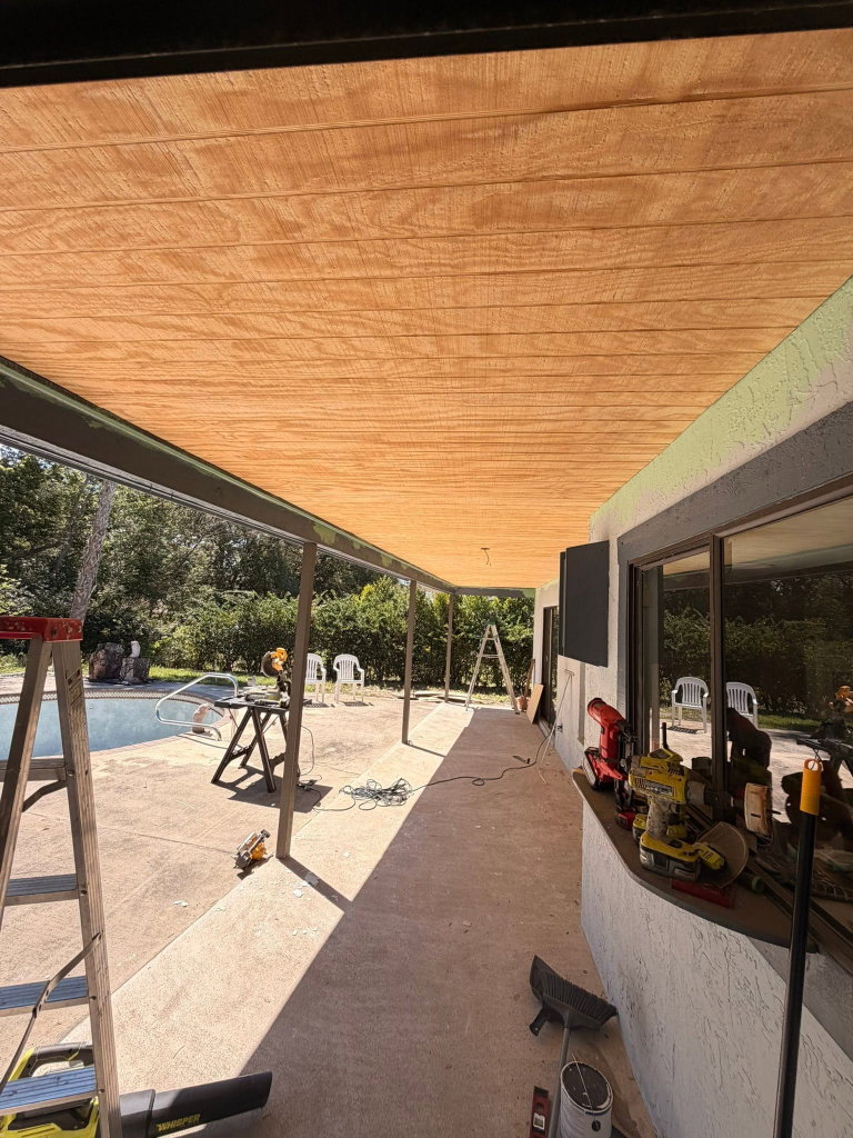 Patio ceiling restoration in Crystal River FL – real Handyman Heroes project