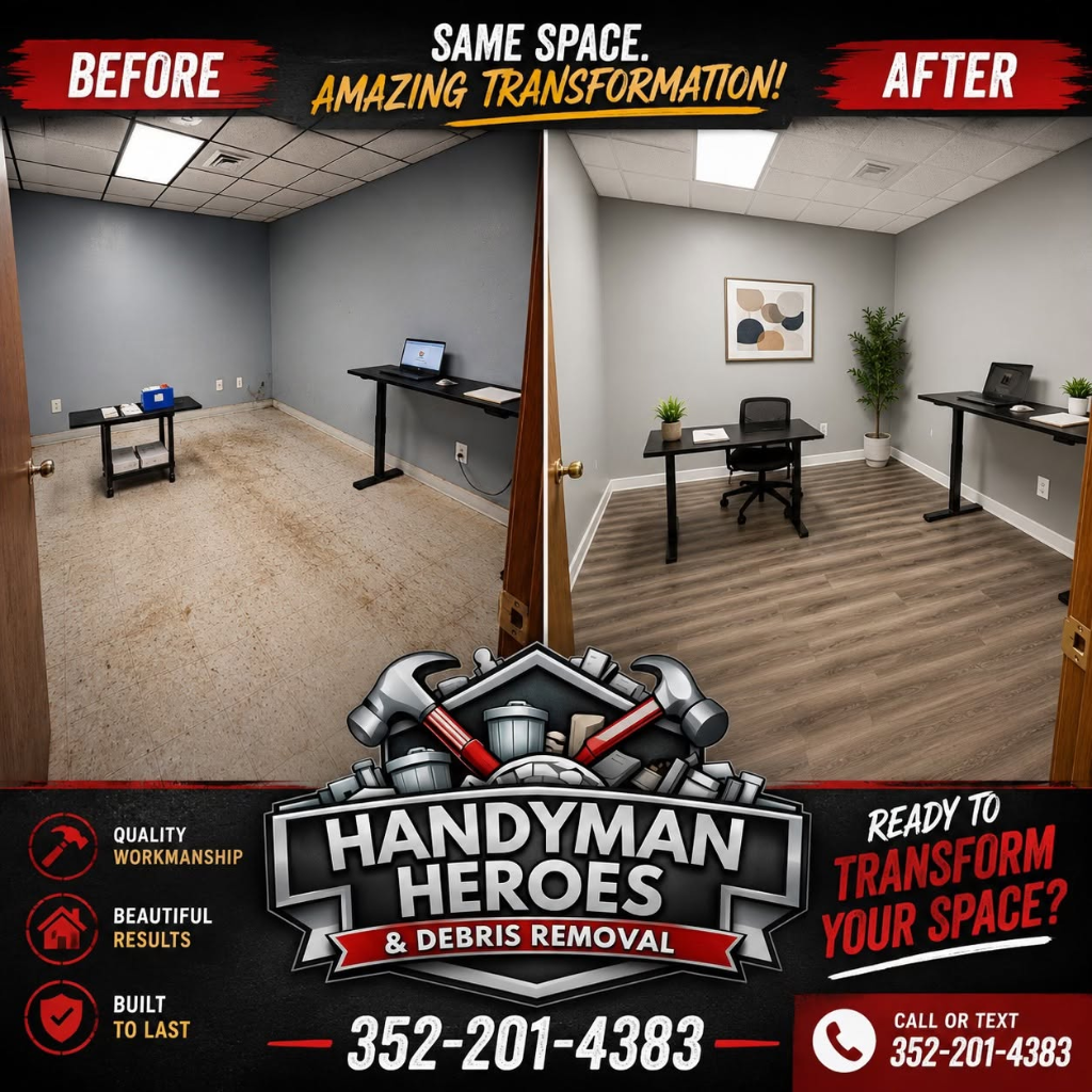 Flooring renovation in Inverness FL - office space transformed with new flooring and fresh finishes
