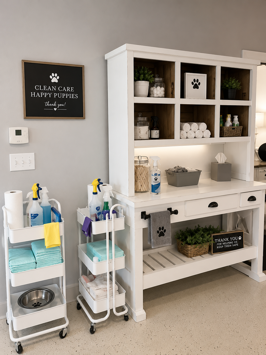 Clean care station — thank you for helping us keep them safe