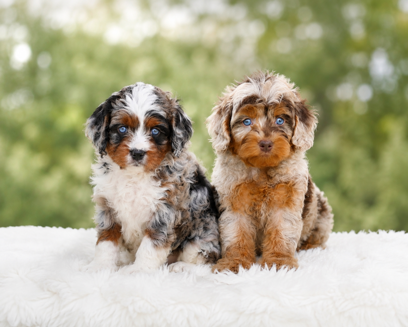 Brown merle Cavapoo puppies at Cedar Wood Farms