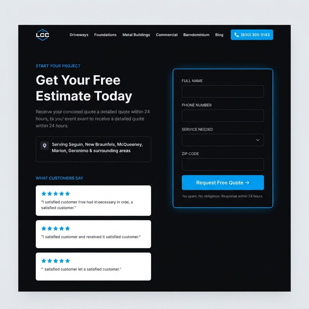 Top Notch Concrete website