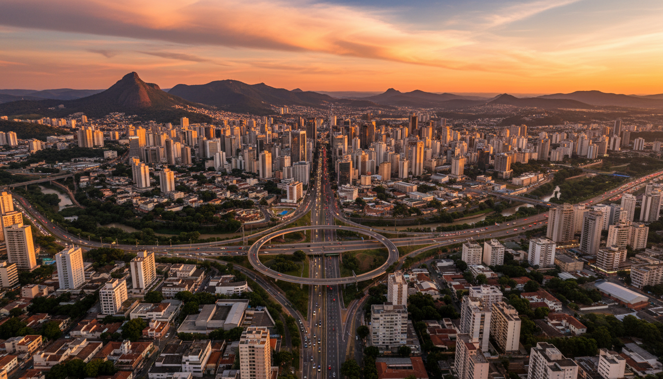 Vista aérea de Belo Horizonte MG - cobertura de guincho em todas as regiões