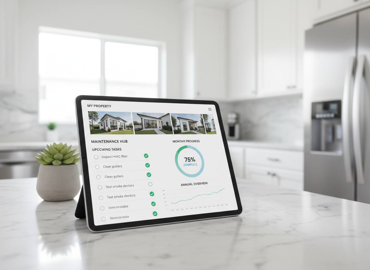 Homeowner portal dashboard on tablet