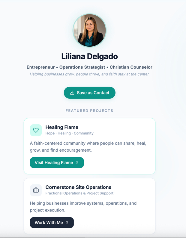 Contact Card template preview