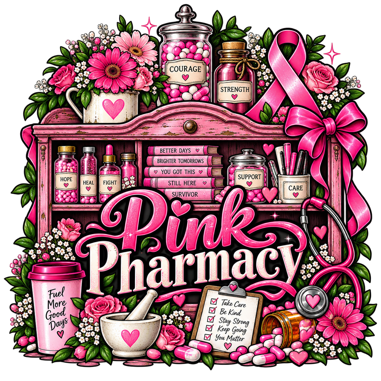 Pink Pharmacy Shelf