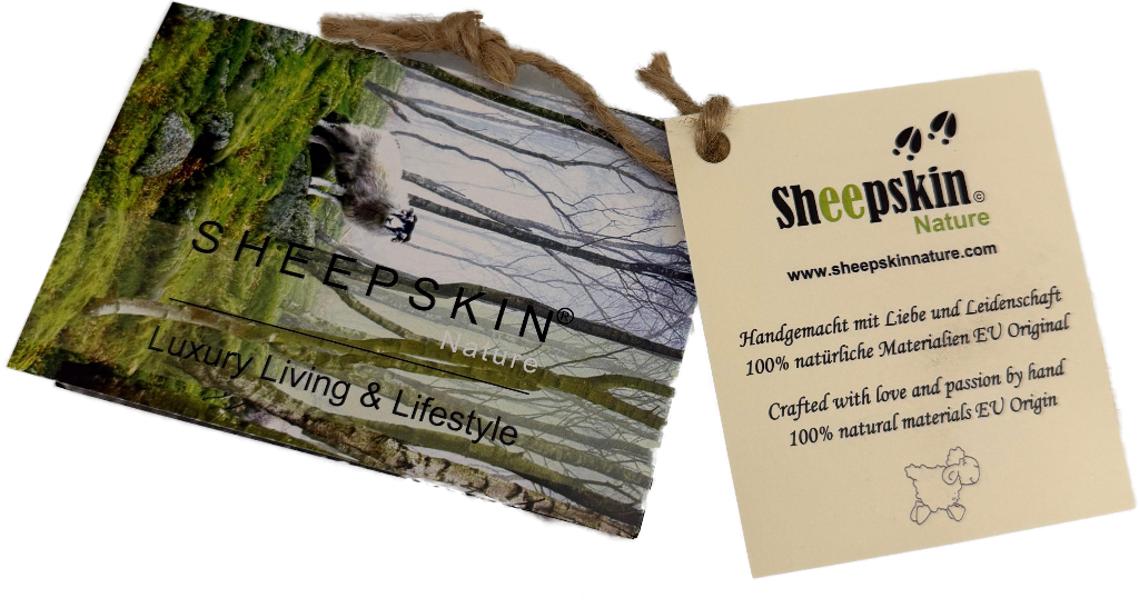Originální štítek od Sheepskin Nature na Schafhocker