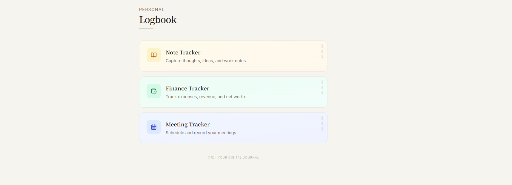 Life tracker test template preview