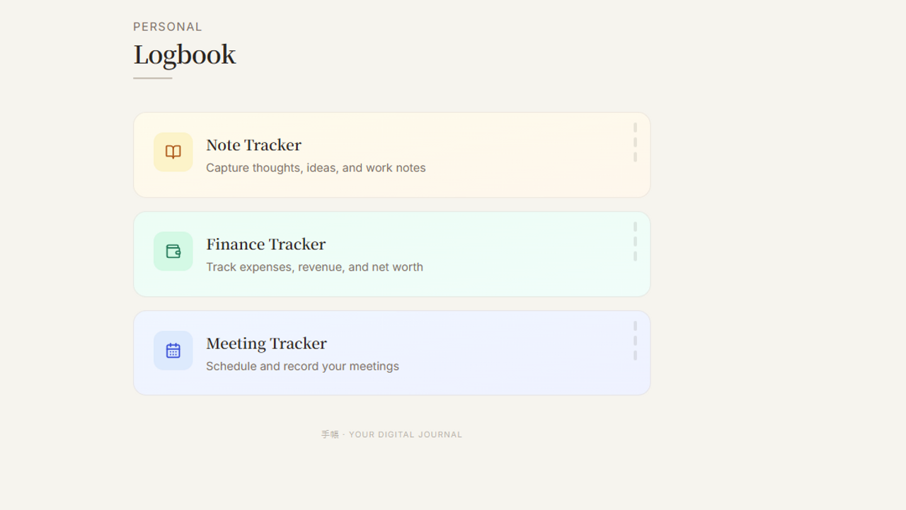 Life tracker test template preview