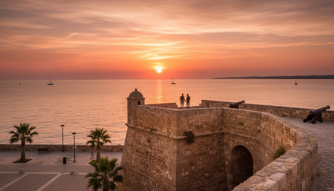 Bastioni di Alghero al tramonto