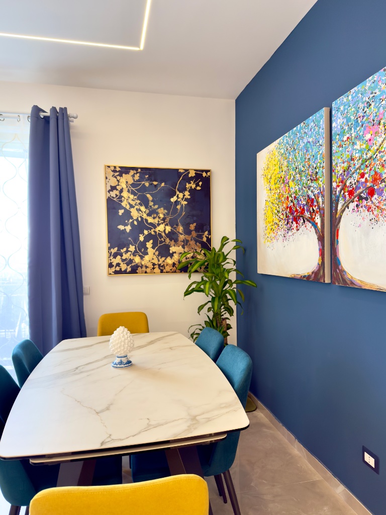 Progetto Cucina Blu Lucida