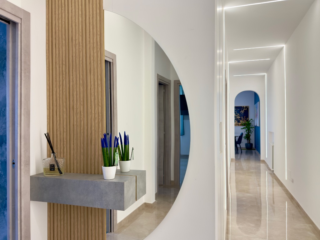 Progetto Cucina Blu con Isola