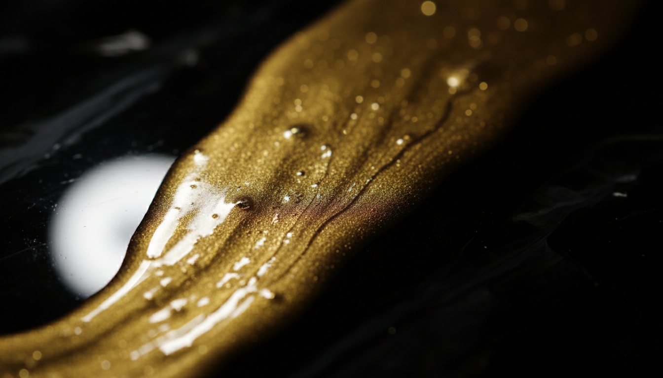 Luxury gold on obsidian