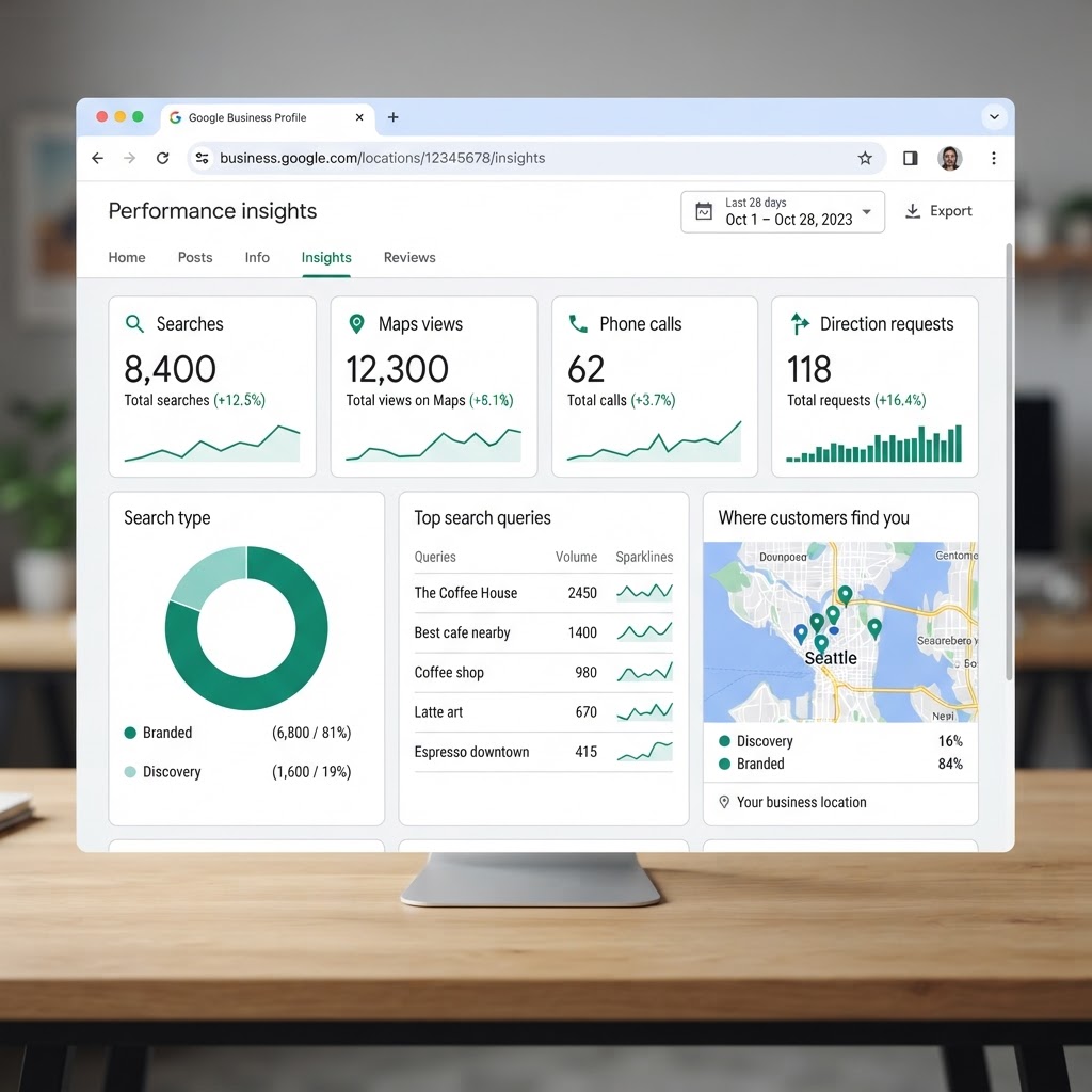 Dashboard insights Google Business Profile