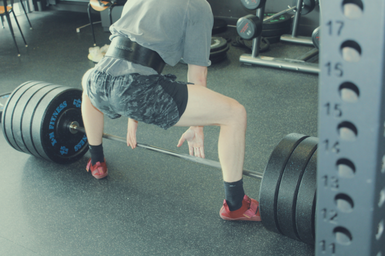 Athlete in intense focus during training