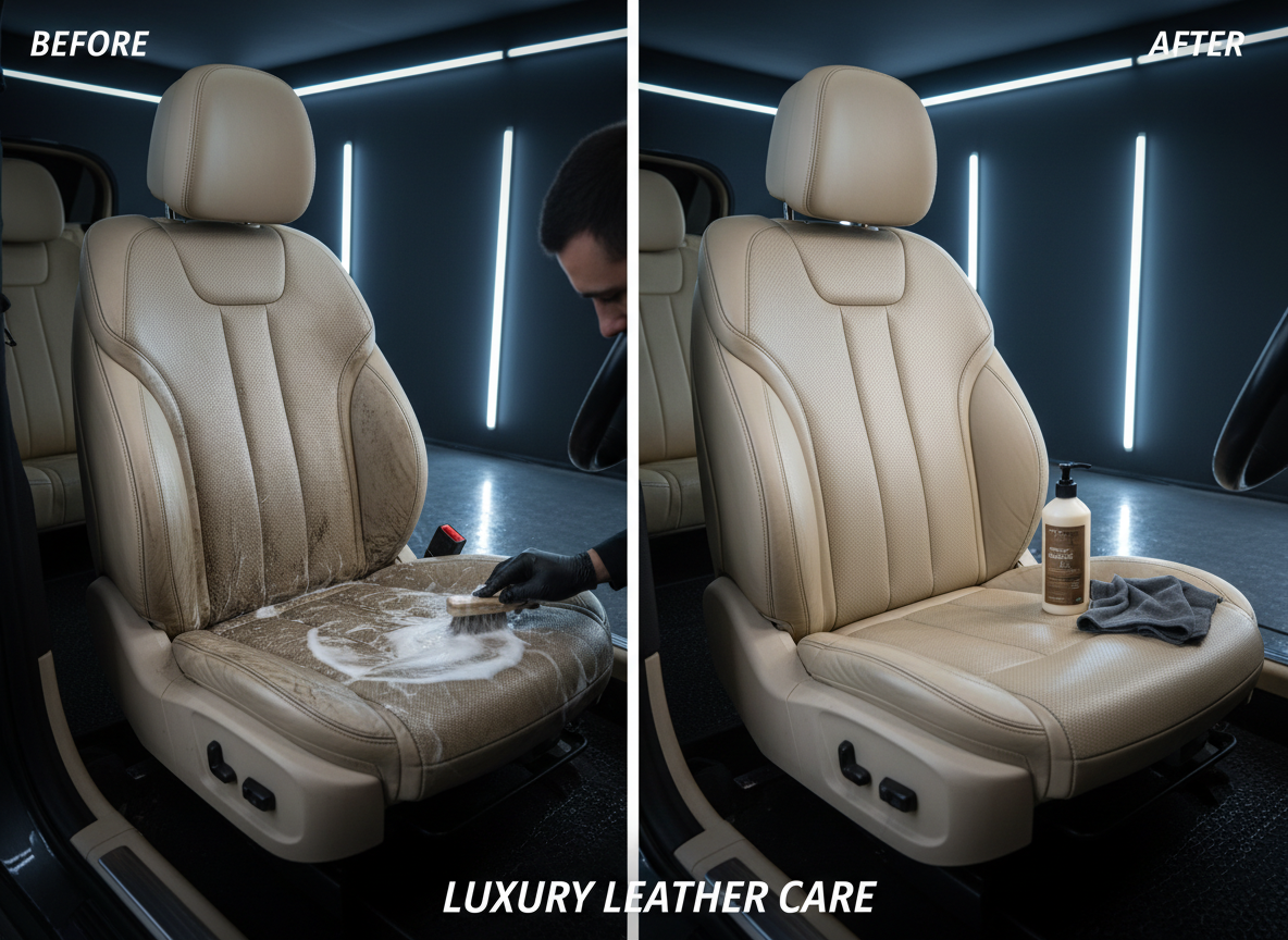 Professional leather seat cleaning Abu Dhabi