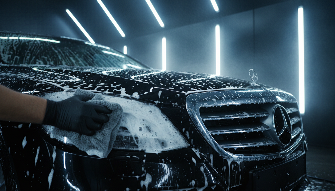 Professional car exterior cleaning protecting paint in Abu Dhabi