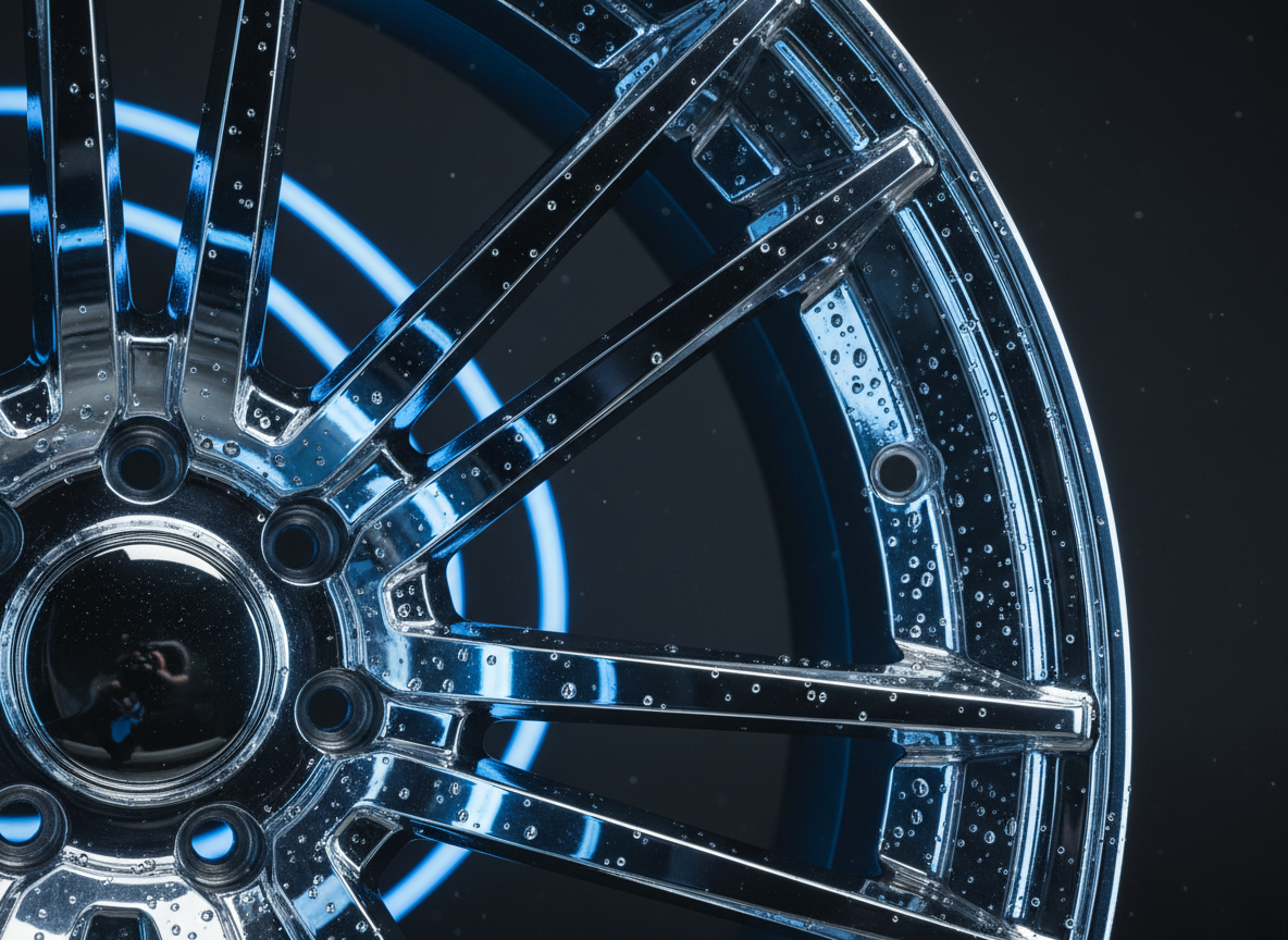 Mirror shine alloy wheel finish after professional rim polishing Glossy Car Wash Abu Dhabi