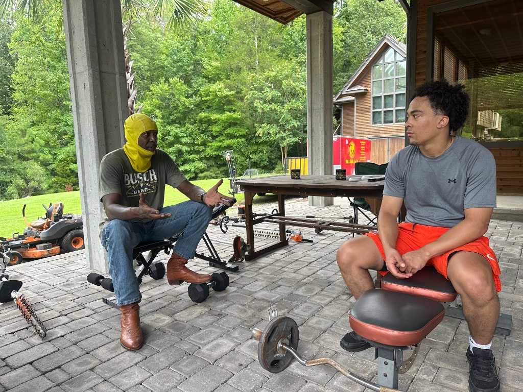 Mentor and trainee on the patio