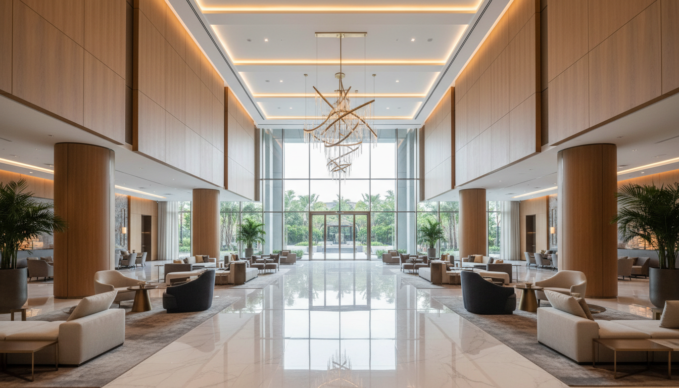 Eleganckie lobby hotelowe