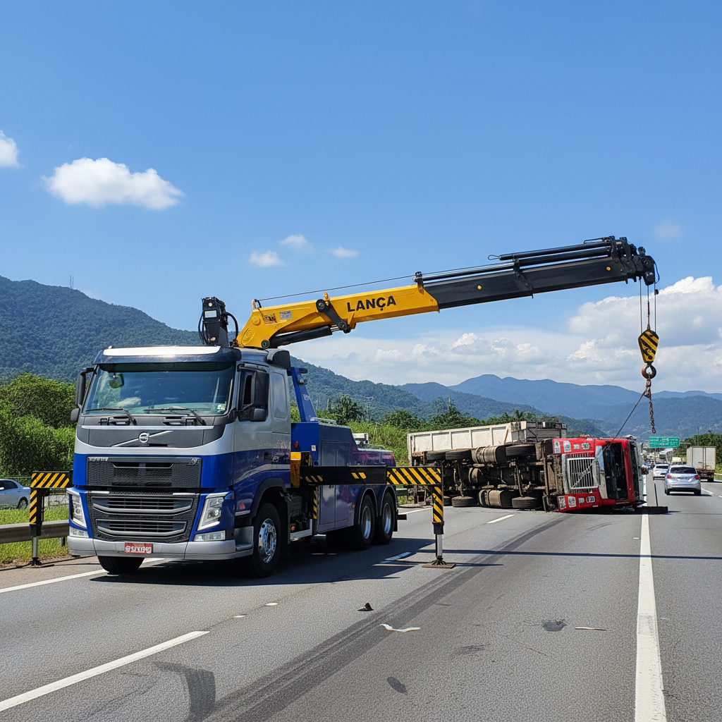Volvo FH com equipamento lança para guincho pesado