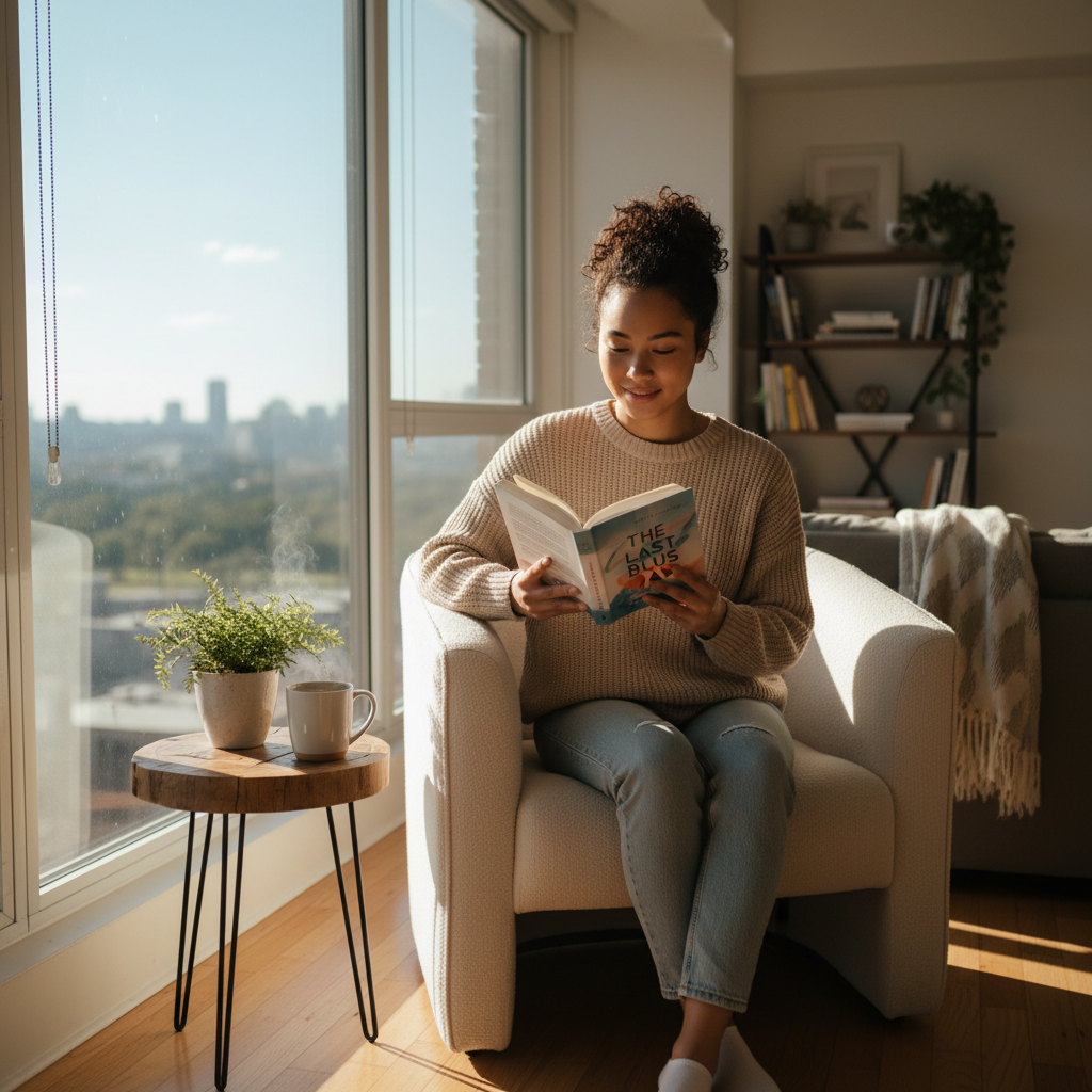 Person reading by a window