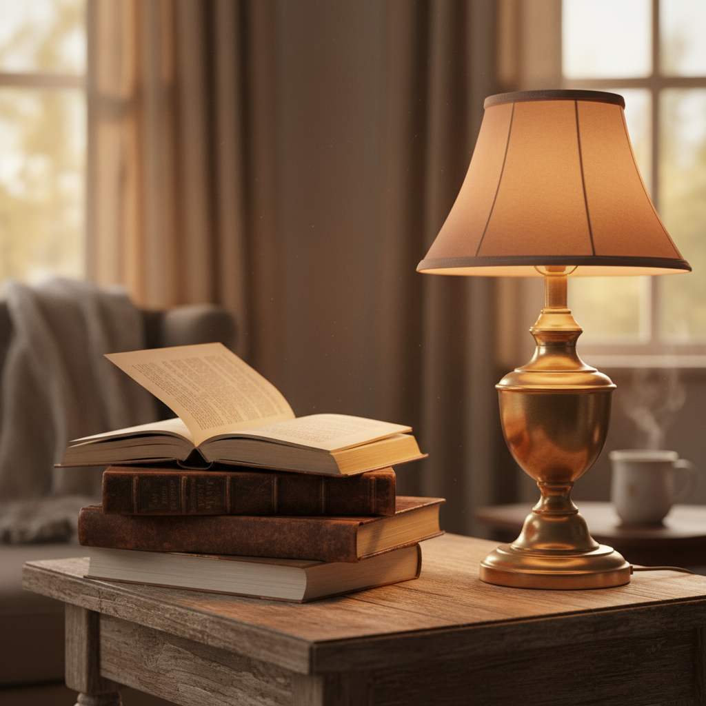 Stack of books on a table