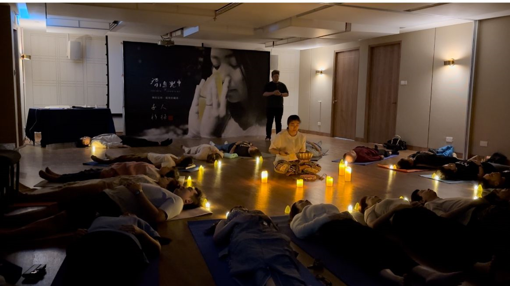 Candlelit meditation circle