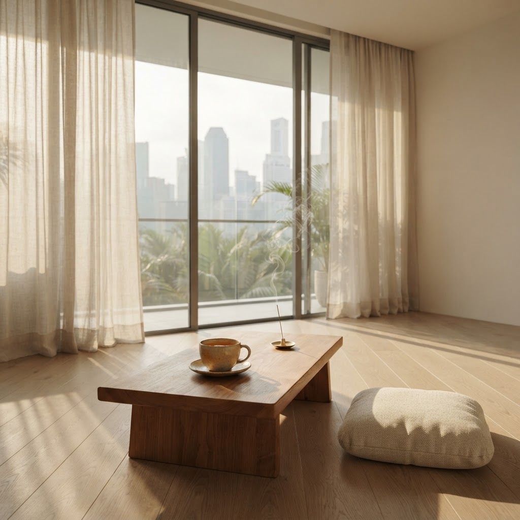 Sunlit urban stillness space