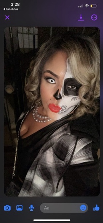 Half skull Halloween makeup by Ges Beautified