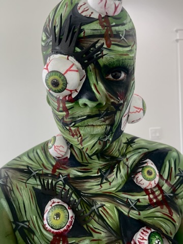 Zombie eyeball body paint by Ges Beautified