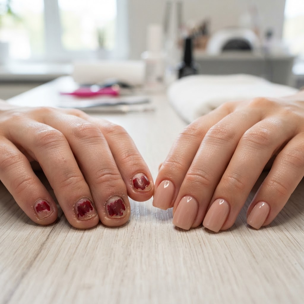 Błędy pielęgnacja paznokci w domu manicure Warszawa ProfiNails Bielany
