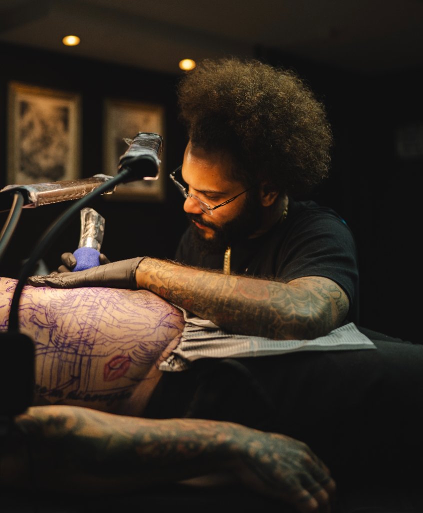 Tattoo artistry in progress