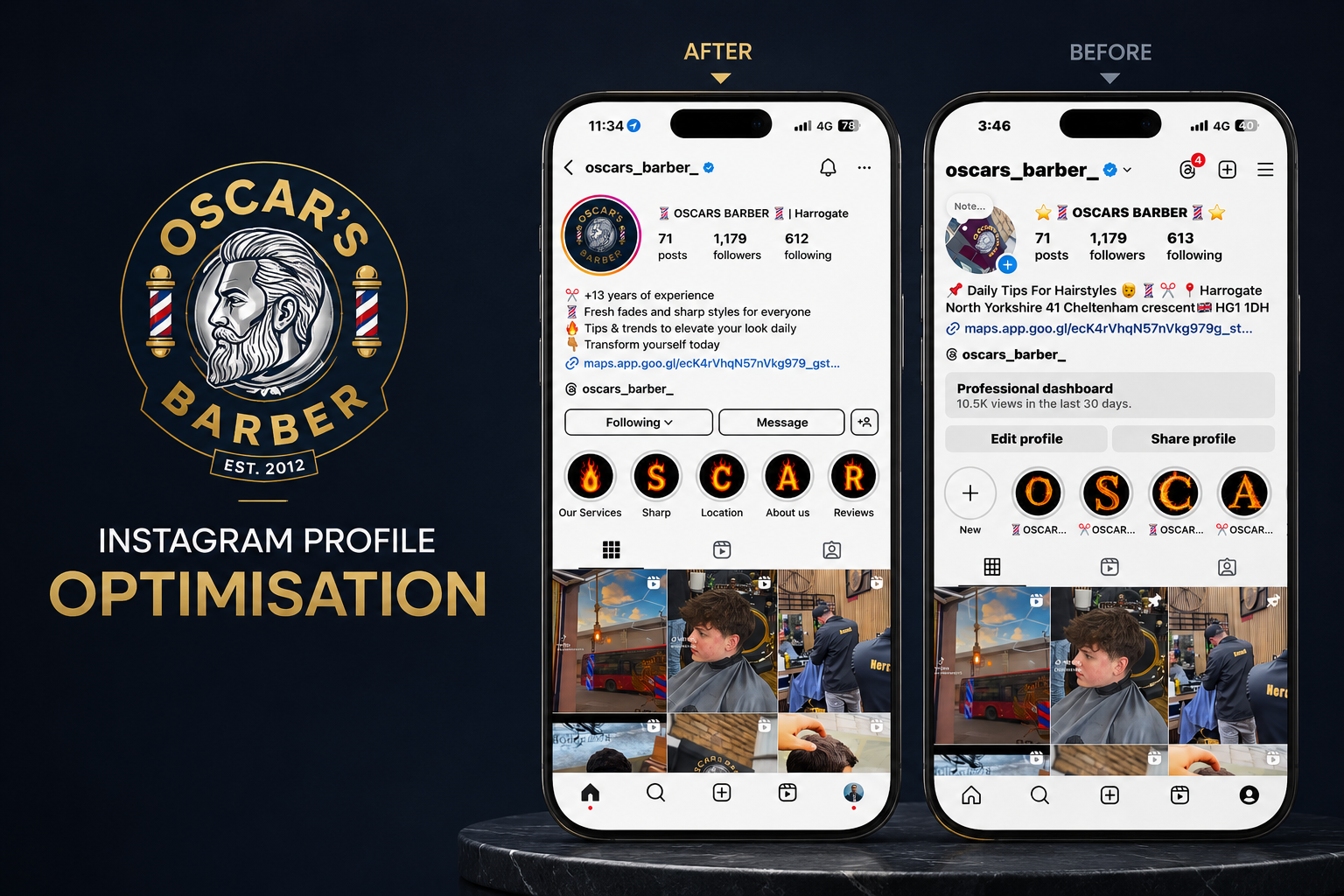 Oscar's Barber — Profile Optimisation